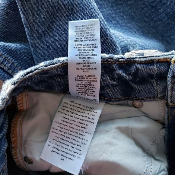 Good American Distressed 100% Cotton Denim Jeans in Indigo061 - Picture 8 of 8